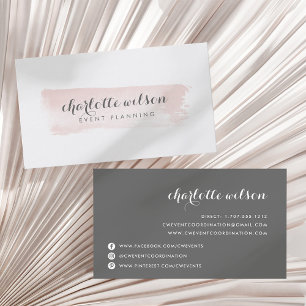 Blush and Grey Logo Business Card