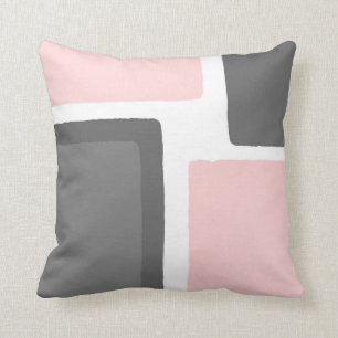 Blush and Grey Minimalist Colour Block Cushion