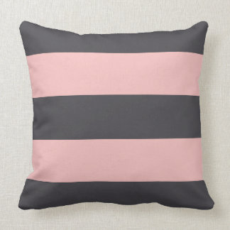 Blush and Grey Stripe Pillow