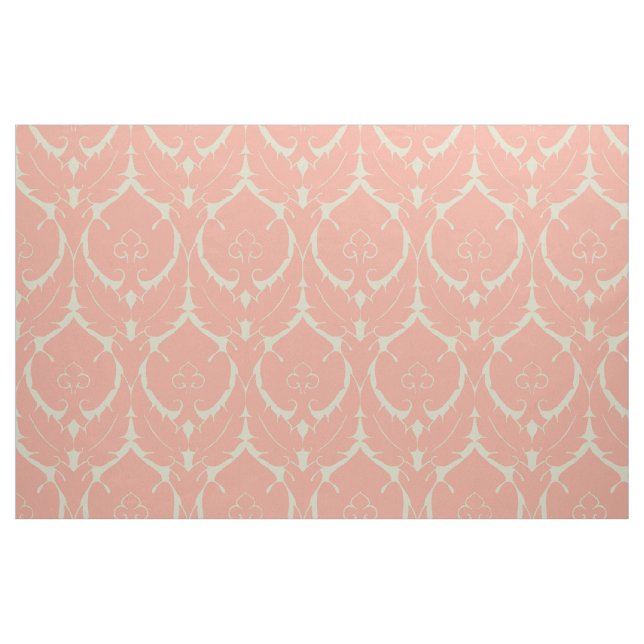 Blush and Ivory Simple Renaissance Damask Fabric (Fat Quarter)