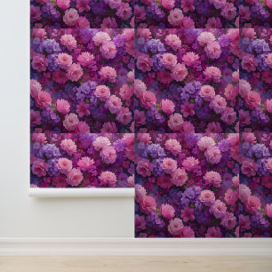 Blush and Lilac Floral Removable  Wallpaper