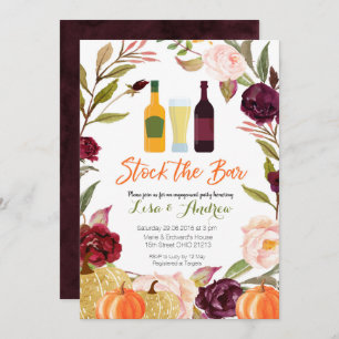 Blush and Marsala Pumpkin Stock the Bar Invitation