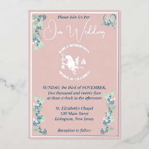 Blush and Mint Floral Pink Wedding