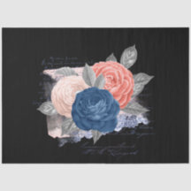 Blush and Navy Floral Ephemera Series Design 14