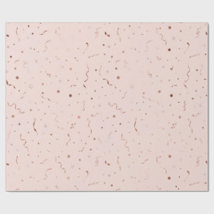 Blush and Rose Gold Confetti Wrapping Paper
