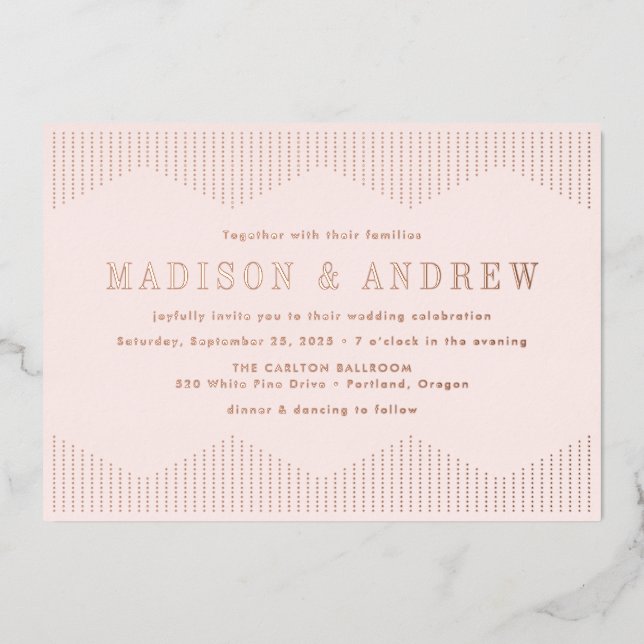 Blush and Rose Gold Dotted Deco Wedding (Front)