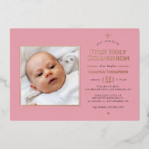 Blush and Rose Gold Geometric Holy Communion