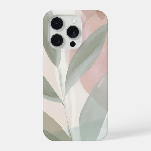 Blush and Sage Botanical Abstract – Soft Modern  iPhone Case (Back)