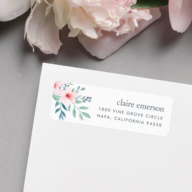 Blush and Sage Floral Return Address Label (Creator Uploaded)