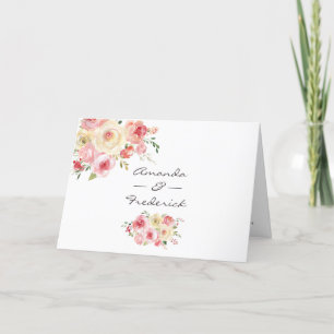 Blush and Sage Green Watercolor Floral Wedding Program