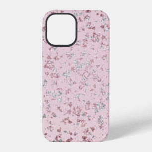Blush and Silver Glitter Flakes iPhone 12 Pro Case