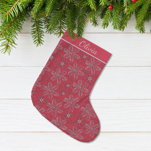 Blush and Silver Personalised Large Christmas Stocking