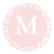 Blush And White Monogram M Wedding Favour Stickers