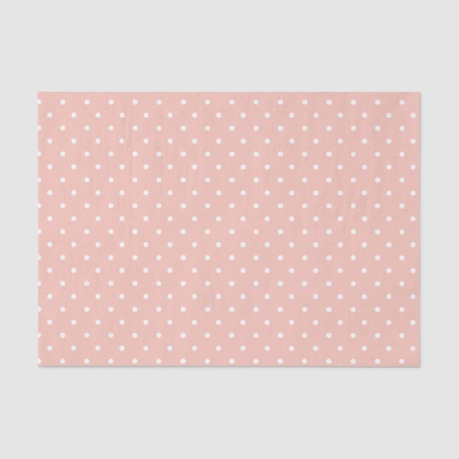 Blush and White Polka Dot Tissue Paper (Front)