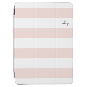 Blush and White Stripe Personalised iPad Air Cover