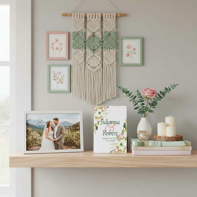 Blush and white watercolor floral wedding   plaque (Creator Uploaded)