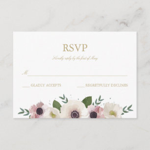 Blush Anemone Bouquet RSVP Card