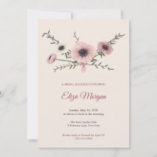 Blush Anemone Swag Bridal Shower Invitation