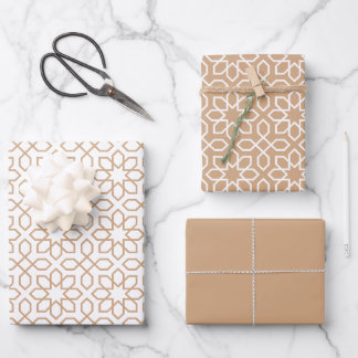 Blush Arabic Geometric Pattern Wrapping Paper Sheet