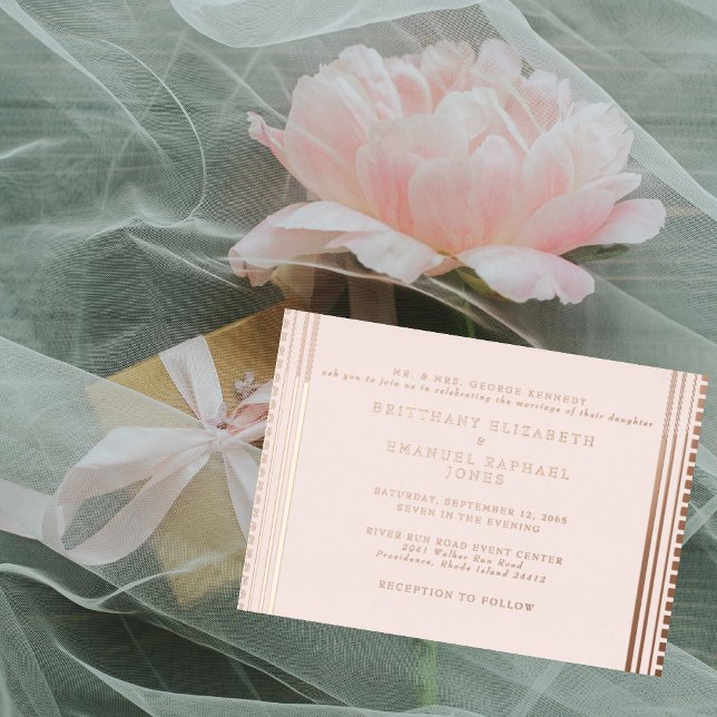 Blush Art Deco Wedding Rose Gold Foil  (Creator Uploaded)
