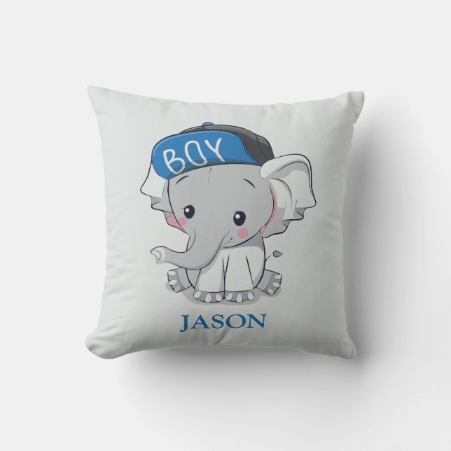 Blush Baby Elephant Cushion (Front)