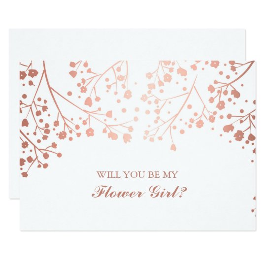 Blush Baby's Breath Wedding Flower Girl Invitation