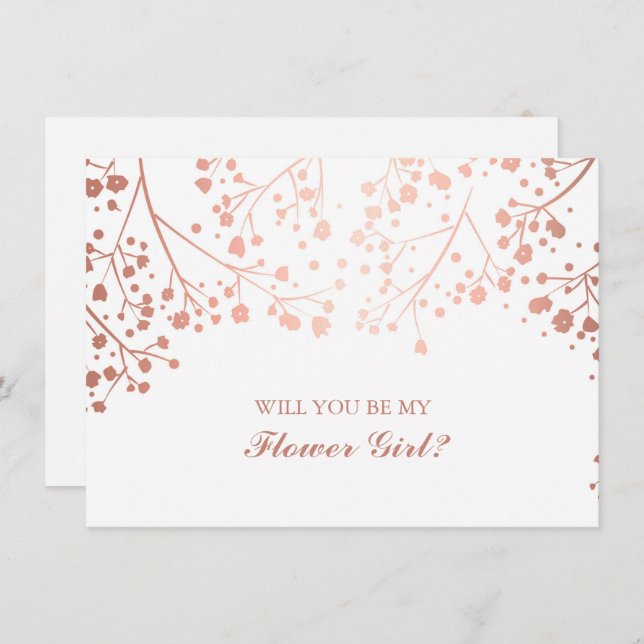 Blush Baby's Breath Wedding Flower Girl Invitation (Front/Back)