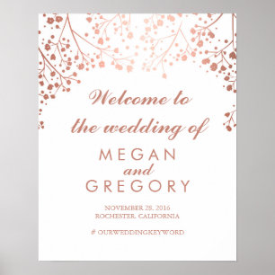 Blush Baby's Breath Wedding Welcome Sign