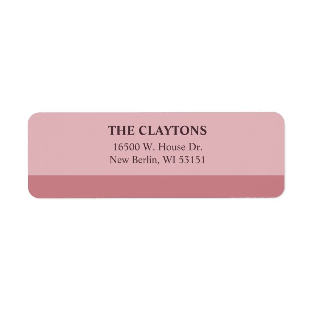 Blush Bar Minimalist Modern Return Address Label (Front)
