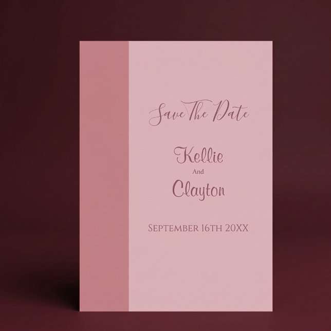 Blush Bar Minimalist Modern Save The Date Invitation (Creator Uploaded)