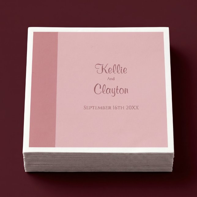 Blush Bar Minimalist Modern Wedding Napkin (Creator Uploaded)
