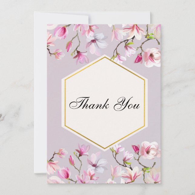 Blush & Bashfull Thank you note Card (Front)