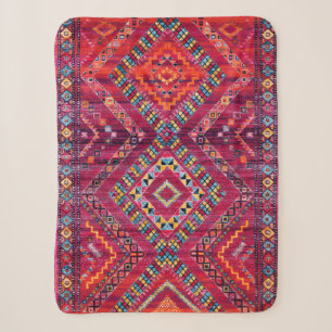 Blush Bazaar: Pink Moroccan Heritage Elegance Sherpa Blanket