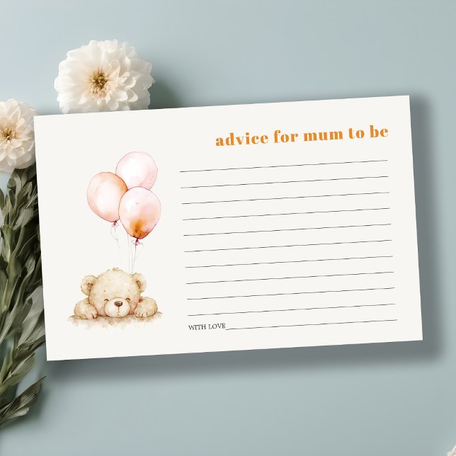 Blush Bear Balloon Advice For Mum Baby Shower (Creator Uploaded)