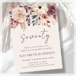 Blush & Beige Boho Floral 70th Birthday Invitation<br><div class="desc">Looking for the perfect invitation for your upcoming 70th birthday bash? Look no further than these lovely fall-autumnal floral invitations! With a delicate and beautiful design featuring dusty watercolor flowers in neutral fall tones with elegant font, these invitations will impress all your guests. Available to customise and purchase as card...</div>