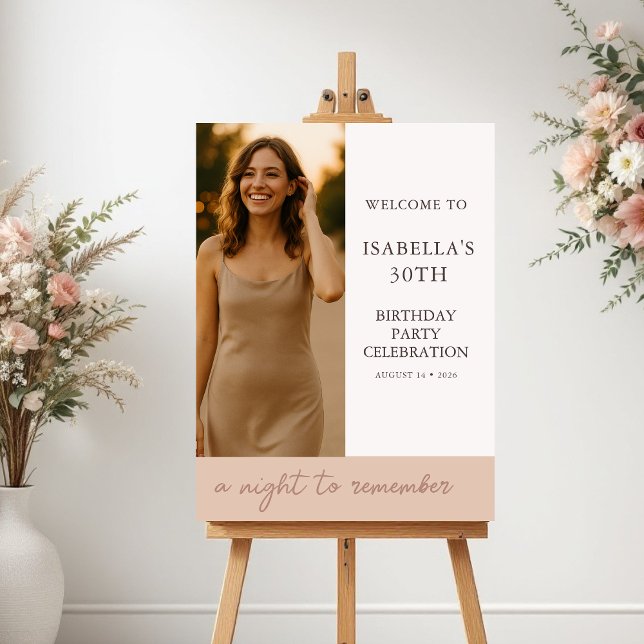 Blush Birthday Party Photo Welcome Poster (Creator Uploaded)