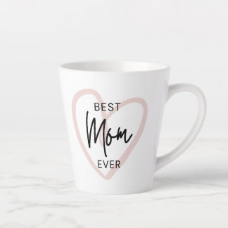 Blush Black Handwriting Modern Simple Heart Latte Mug
