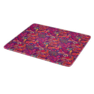 Blush Bloom: Artistic Pink Garden Pattern Cutting Board
