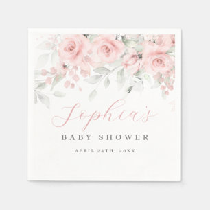 Blush Bloom Baby Shower Napkin