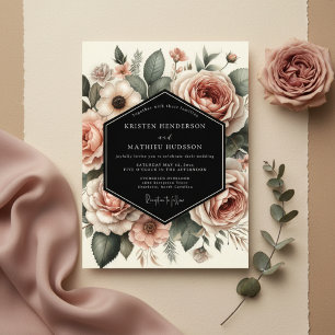 Blush Bloom Botanical Romance Wedding Invitation