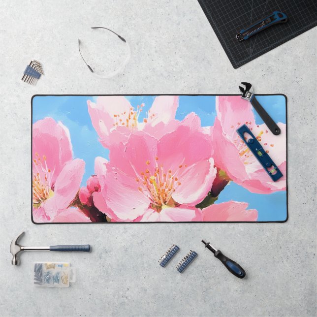 Blush Bloom Cherry Blossom Desk Mat (Workstation)