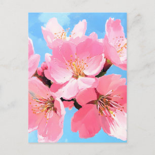 Blush Bloom Cherry Blossom Holiday Postcard