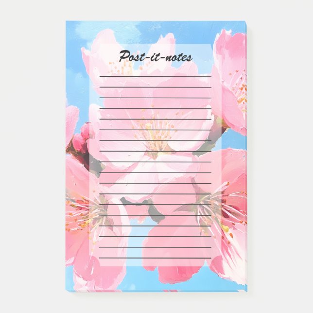 Blush Bloom Cherry Blossom Post-it Notes (Front)