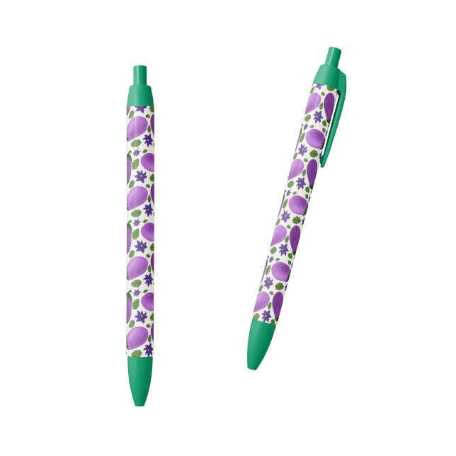 Blush & Bloom Eggplant Collection – Ivory Glow Black Ink Pen (Creator Uploaded)