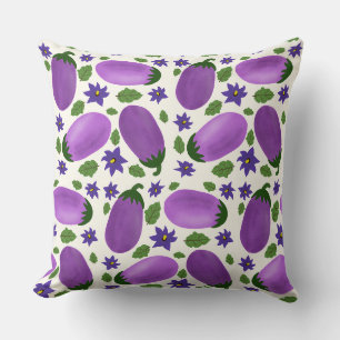 Blush & Bloom Eggplant Collection – Ivory Glow Cushion