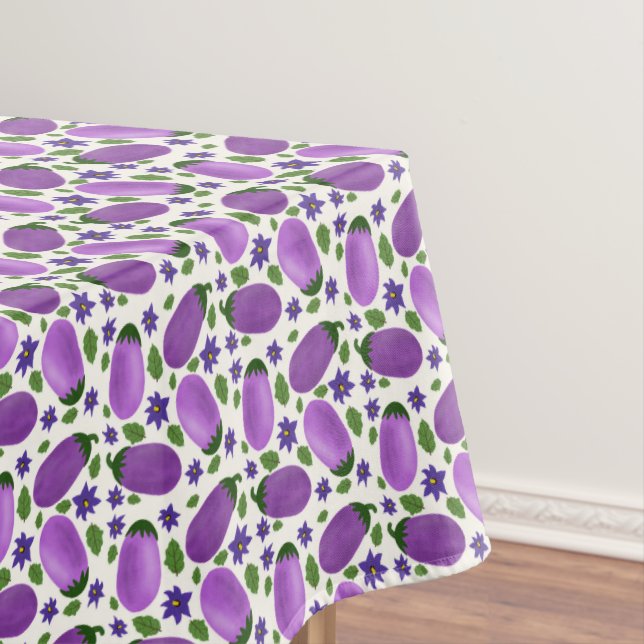 Blush & Bloom Eggplant Collection – Ivory Glow Tablecloth (In Situ)