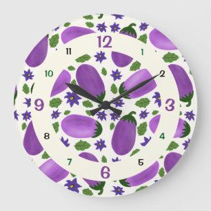 Blush & Bloom Eggplant Collection Large Clock
