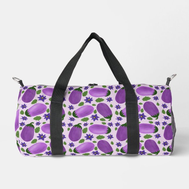 Blush & Bloom Eggplant Collection – Soft Lilac Duffle Bag (Front)