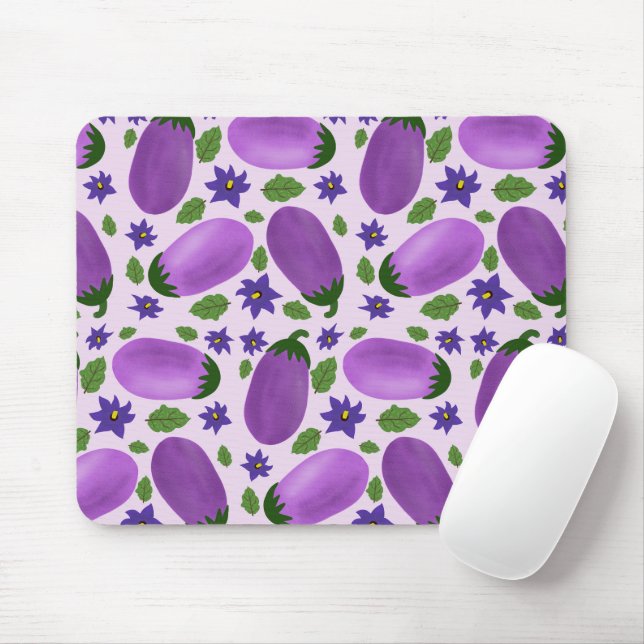 Blush & Bloom Eggplant Collection – Soft Lilac Mouse Pad (With Mouse)