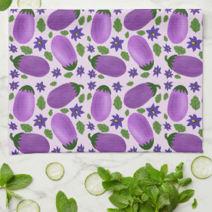 Blush & Bloom Eggplant Collection – Soft Lilac Tea Towel